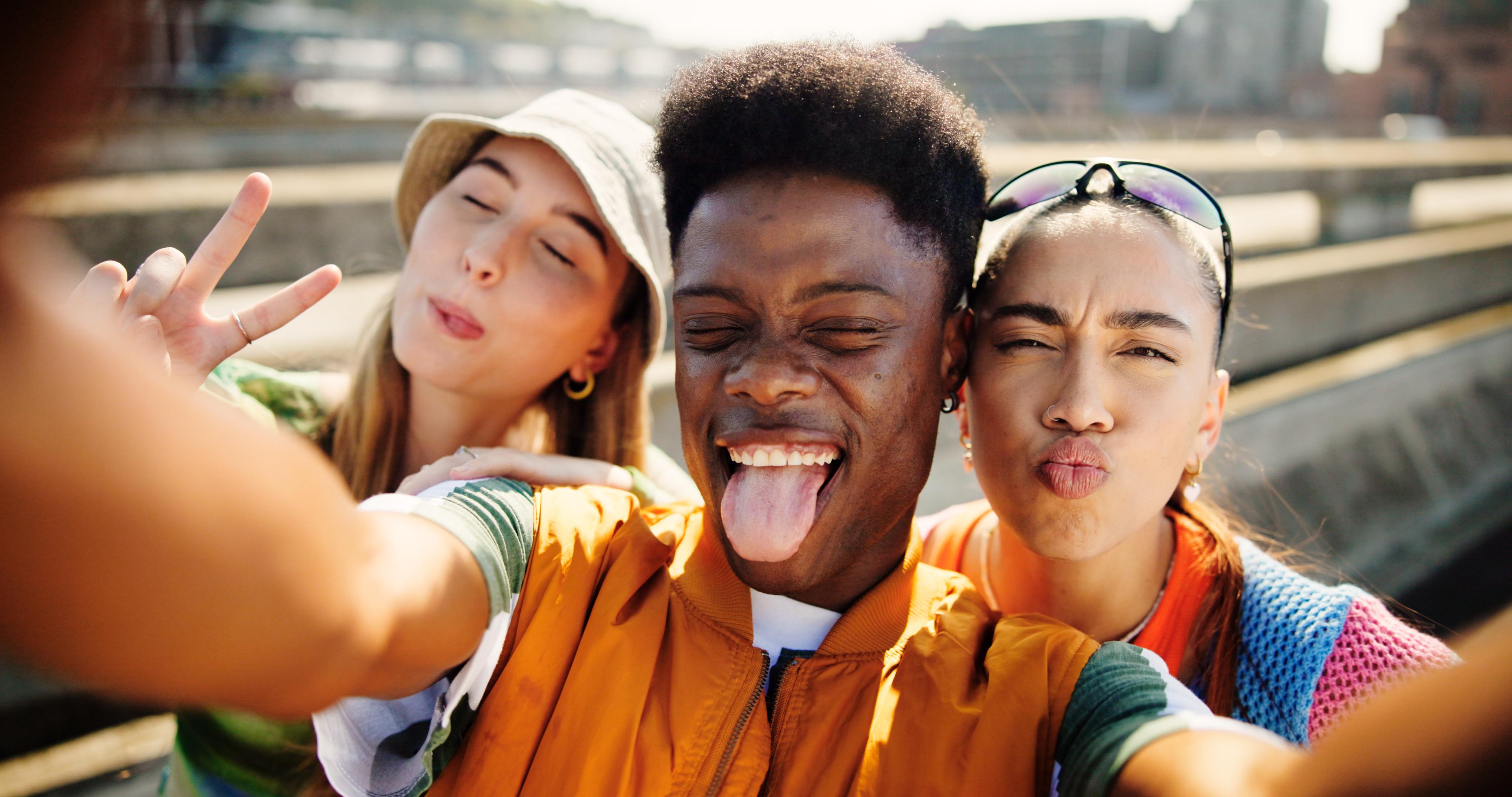 Friends taking a selfie together