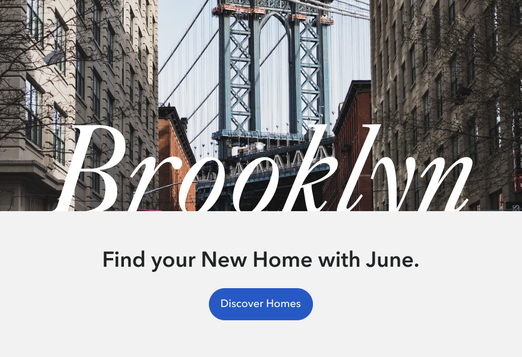 June Homes Short Terms Rentals in Brooklyn Banner