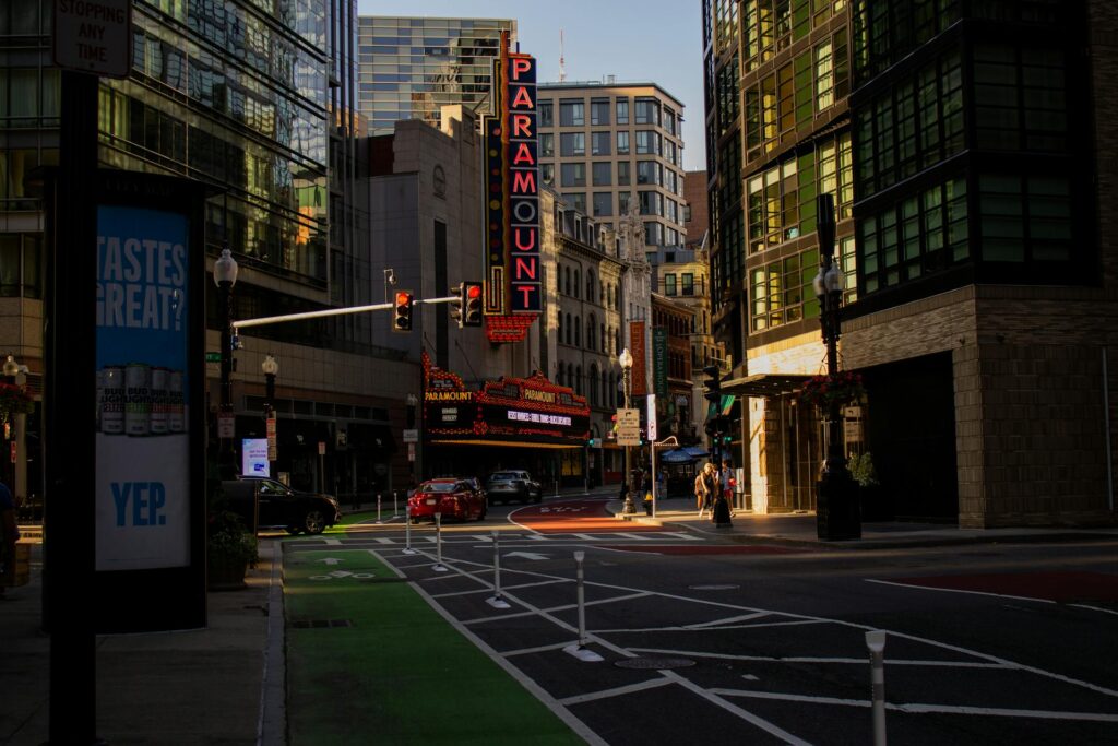 Street View of a Boston City